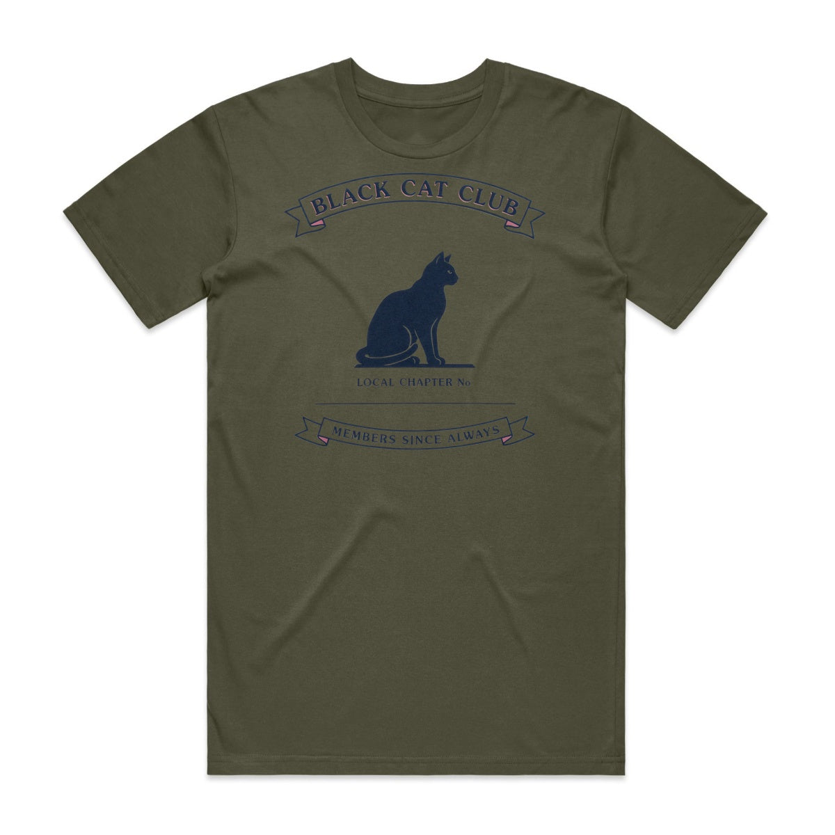 Black Cat Club T-Shirt - Goblin Green