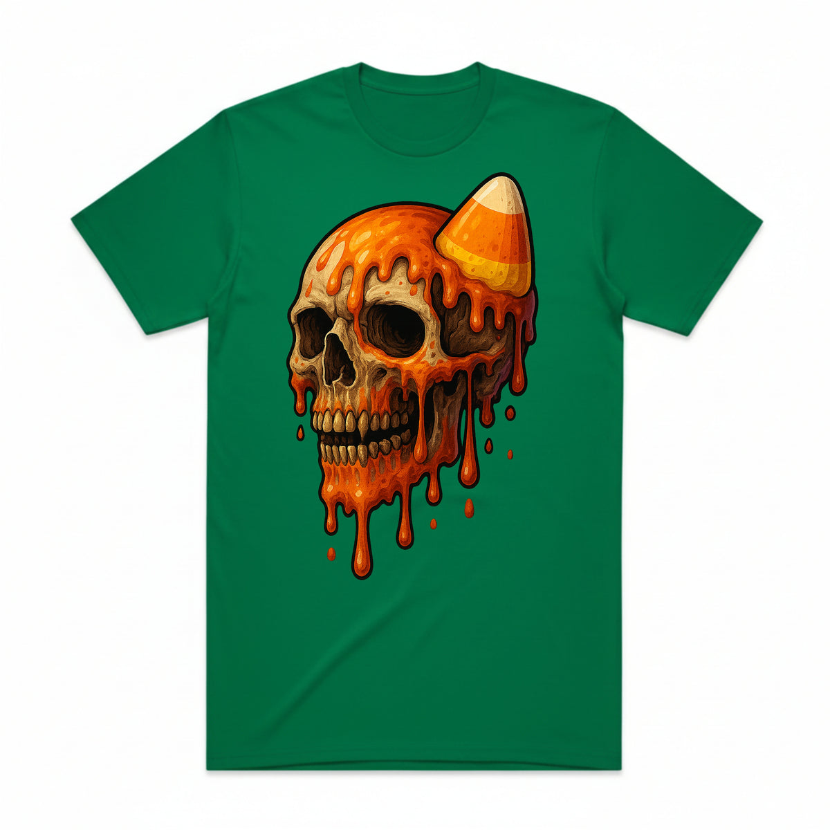 Candy Corn Drip Skull T-Shirt