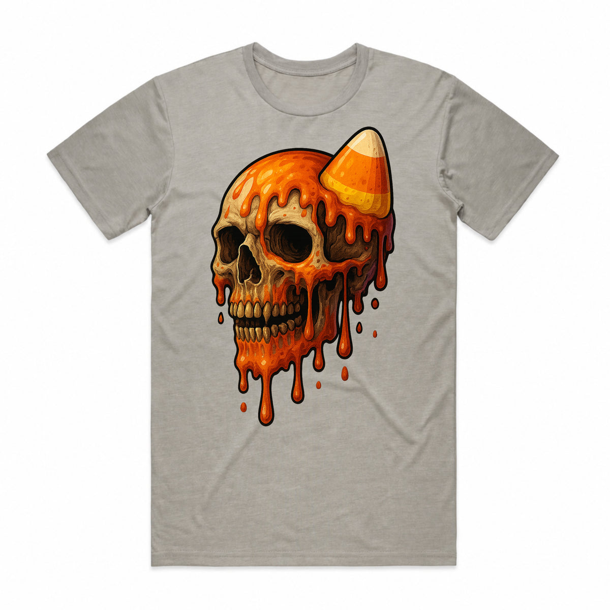 Candy Corn Drip Skull T-Shirt