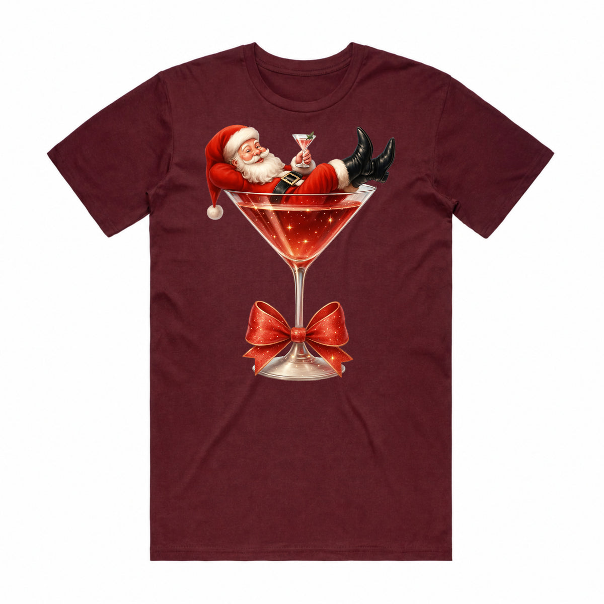 Claus & Cocktails Christmas T-Shirt
