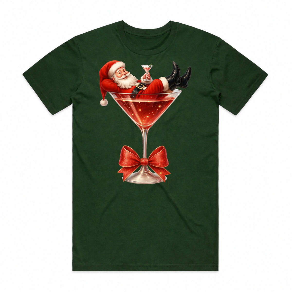 Claus & Cocktails Christmas T-Shirt