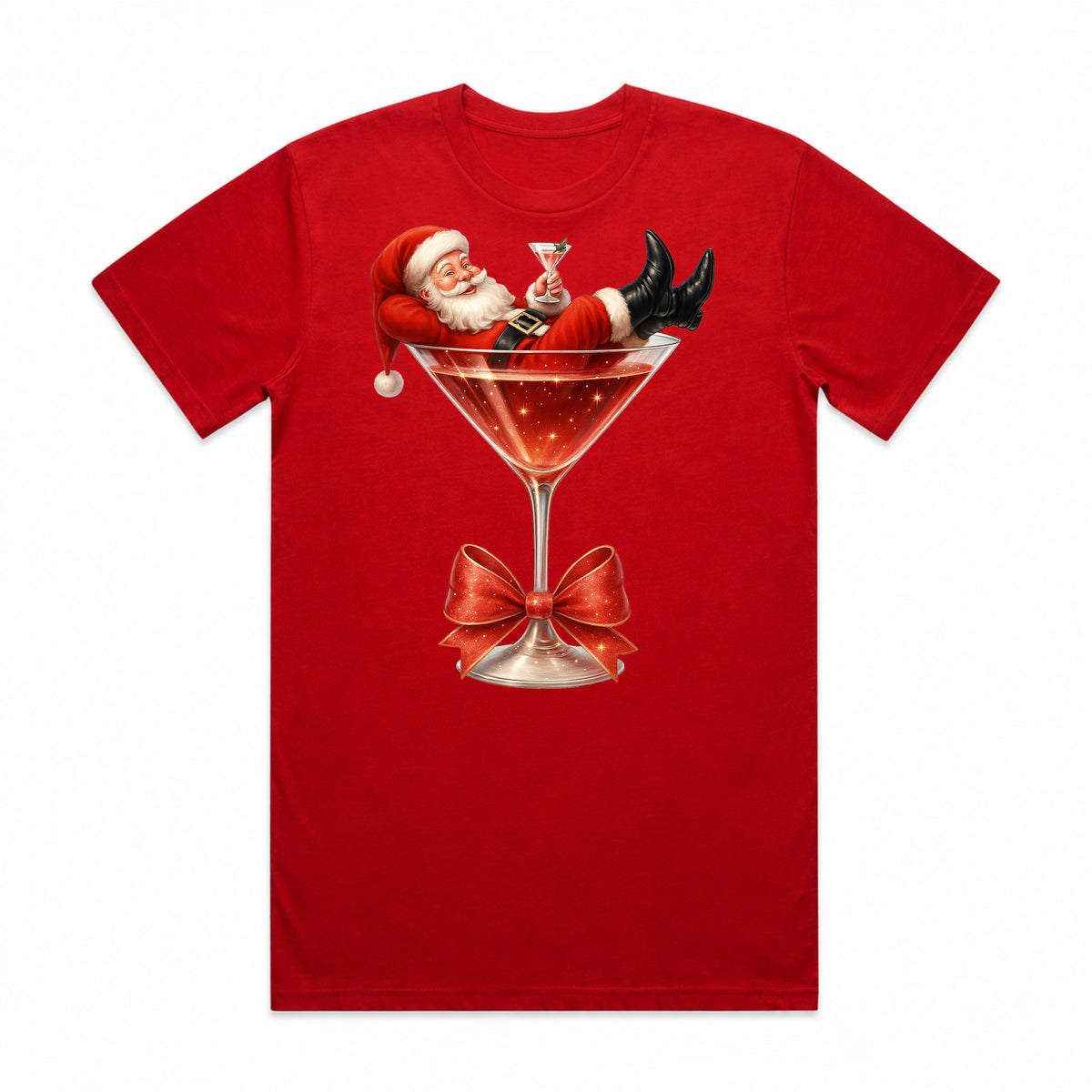 Claus & Cocktails Christmas T-Shirt