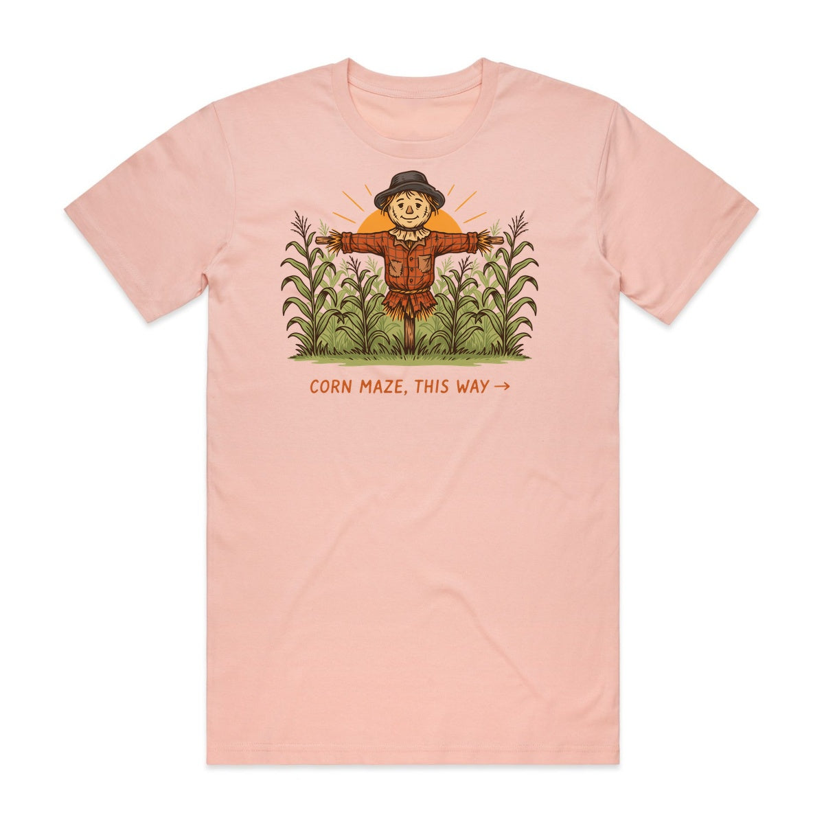 Corn Maze This Way T-Shirt - Boo-tiful Blush