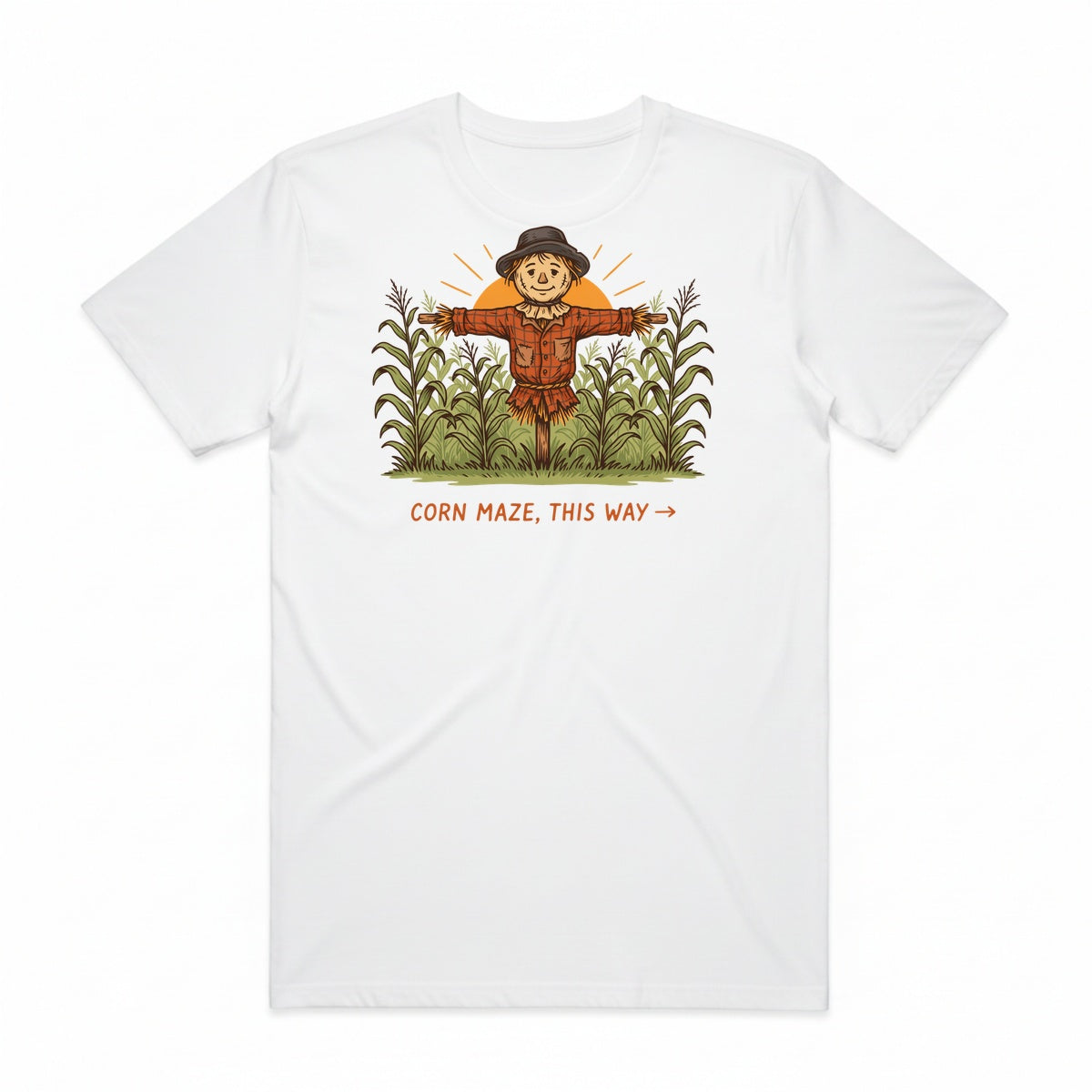 Corn Maze This Way T-Shirt - Casper White