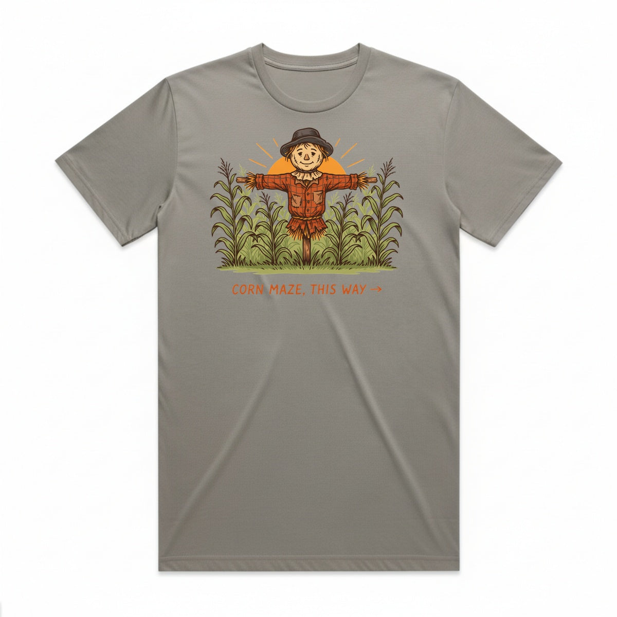Corn Maze This Way T-Shirt - Phantom Gray