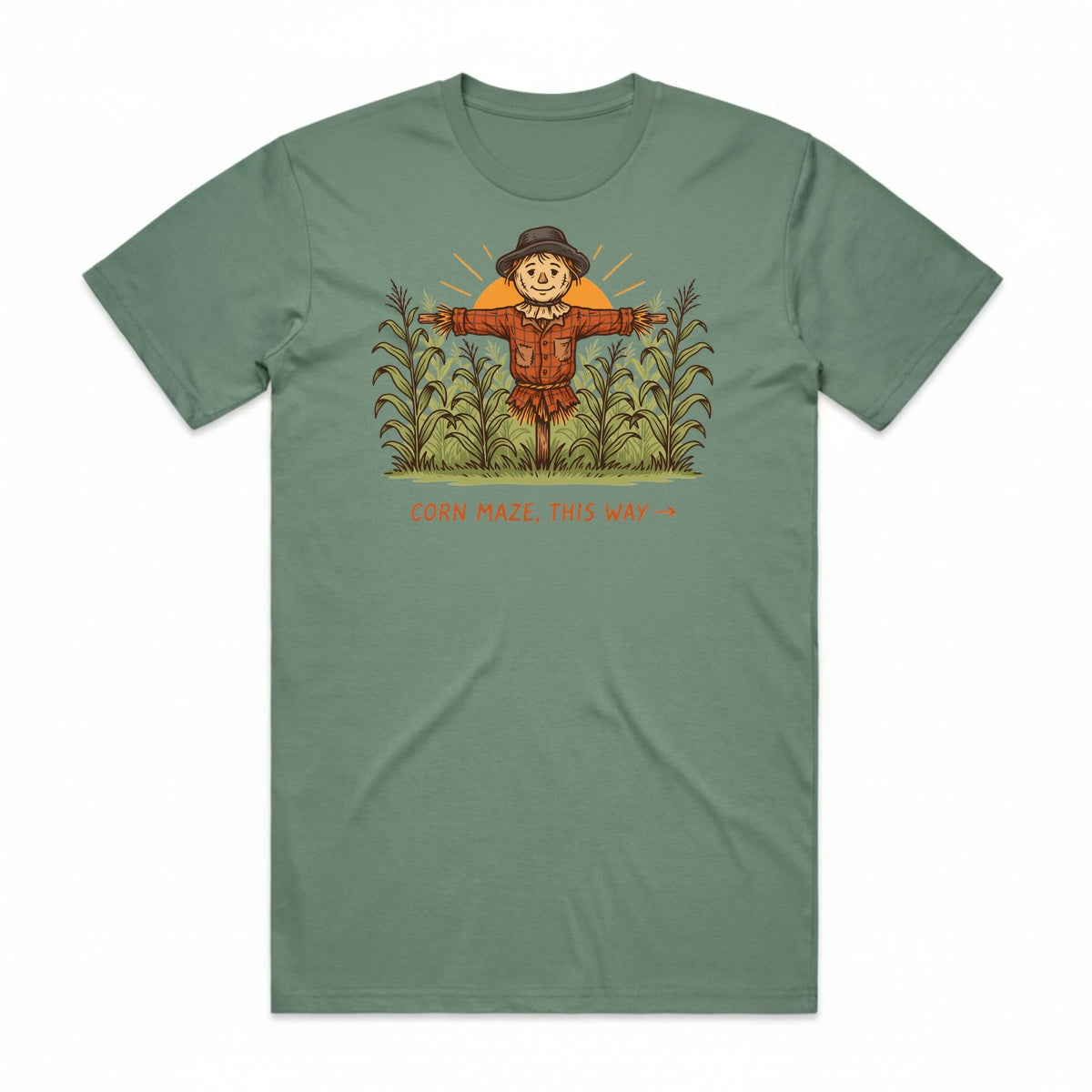 Corn Maze This Way T-Shirt - Swamp Zombie