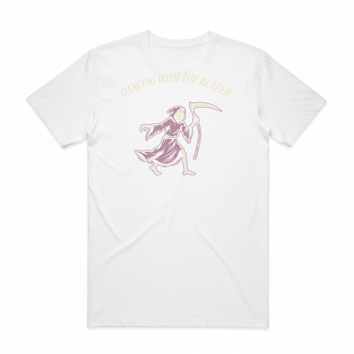 Dancing With The Reaper T-Shirt - Casper White