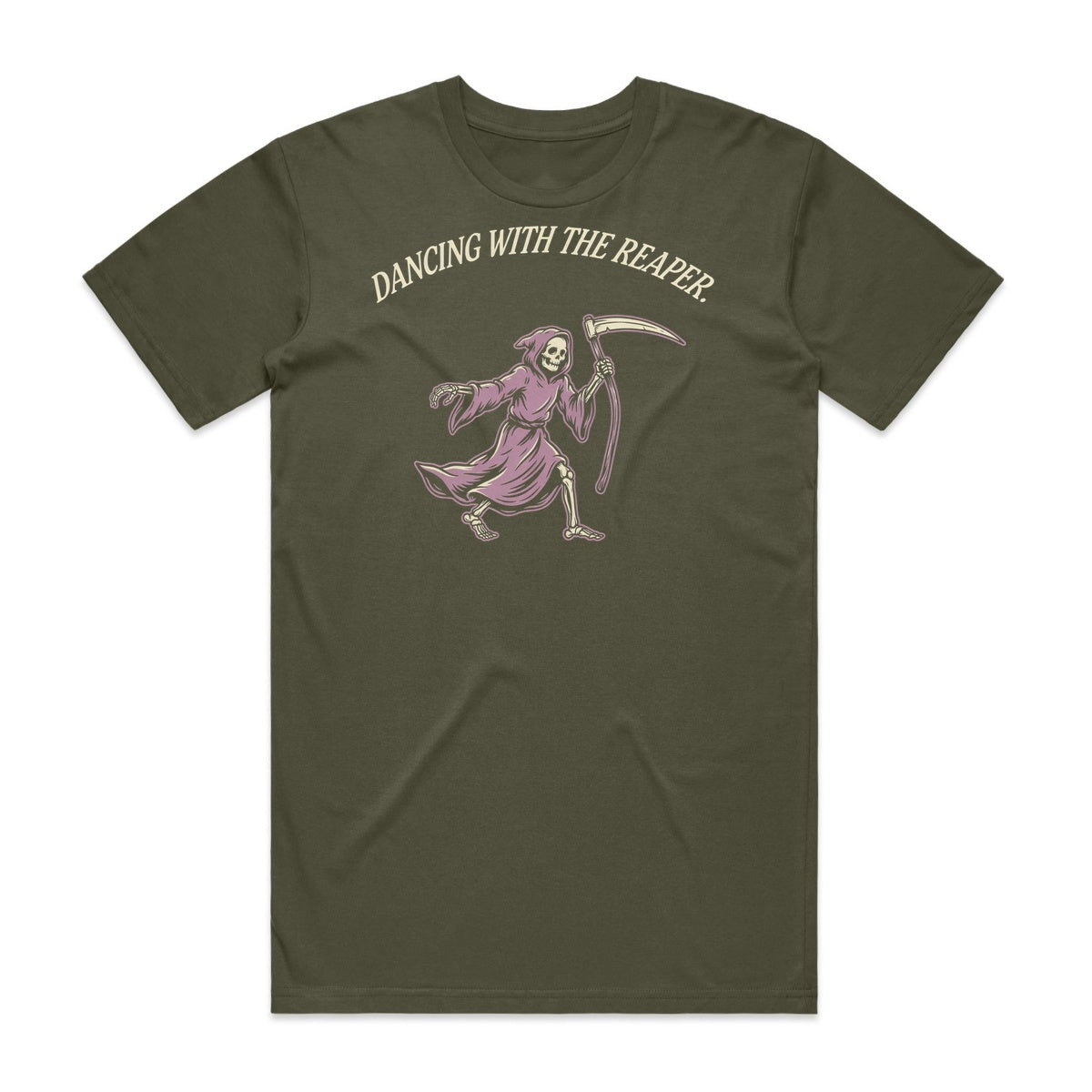 Dancing With The Reaper T-Shirt - Goblin Green
