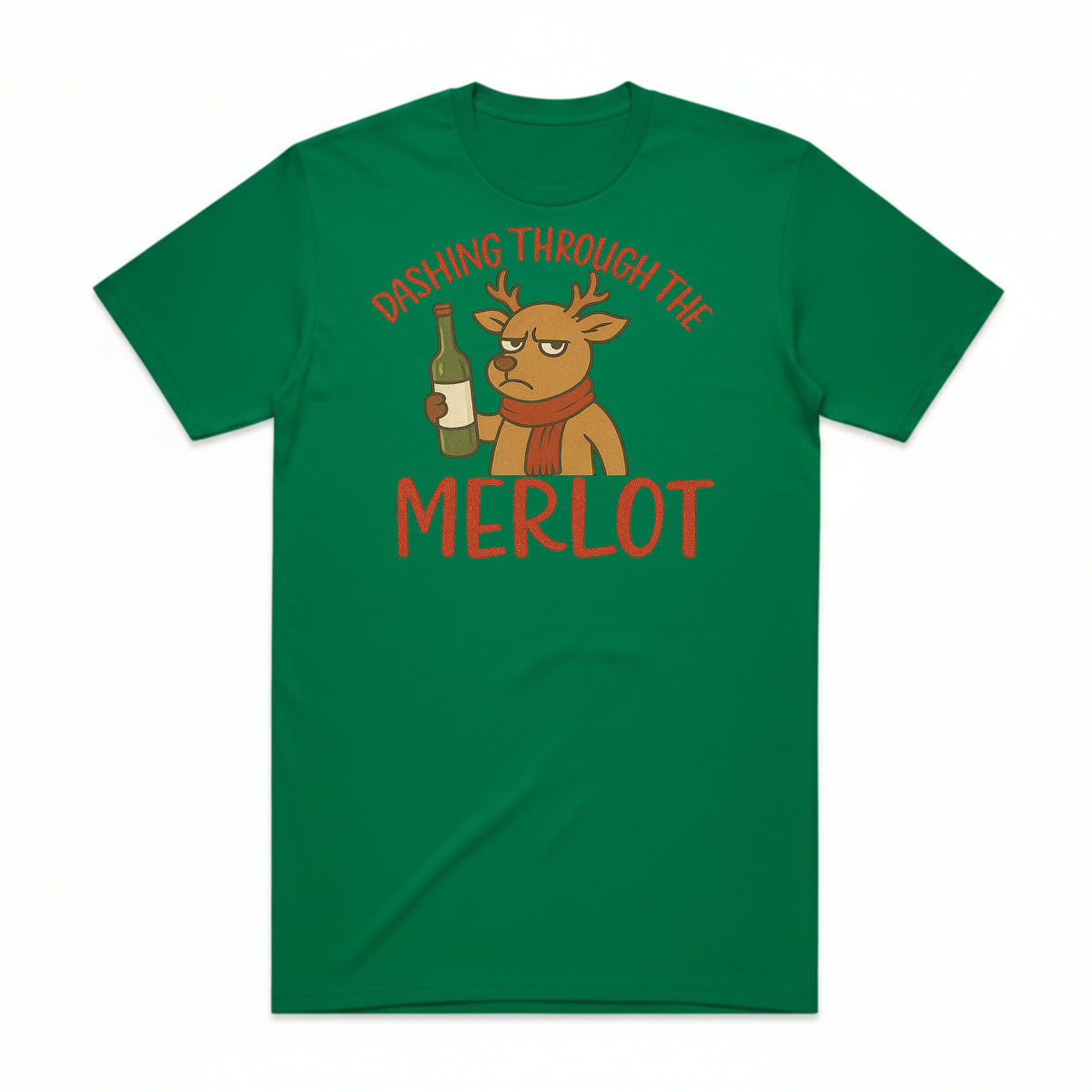 Dashing Through the Merlot Christmas Reindeer T-Shirt