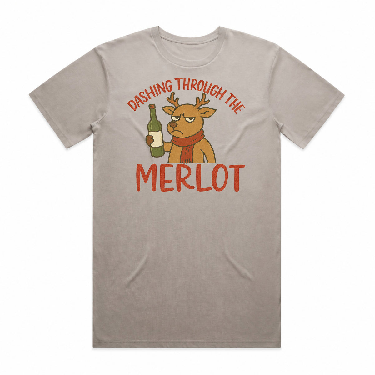 Dashing Through the Merlot Christmas Reindeer T-Shirt