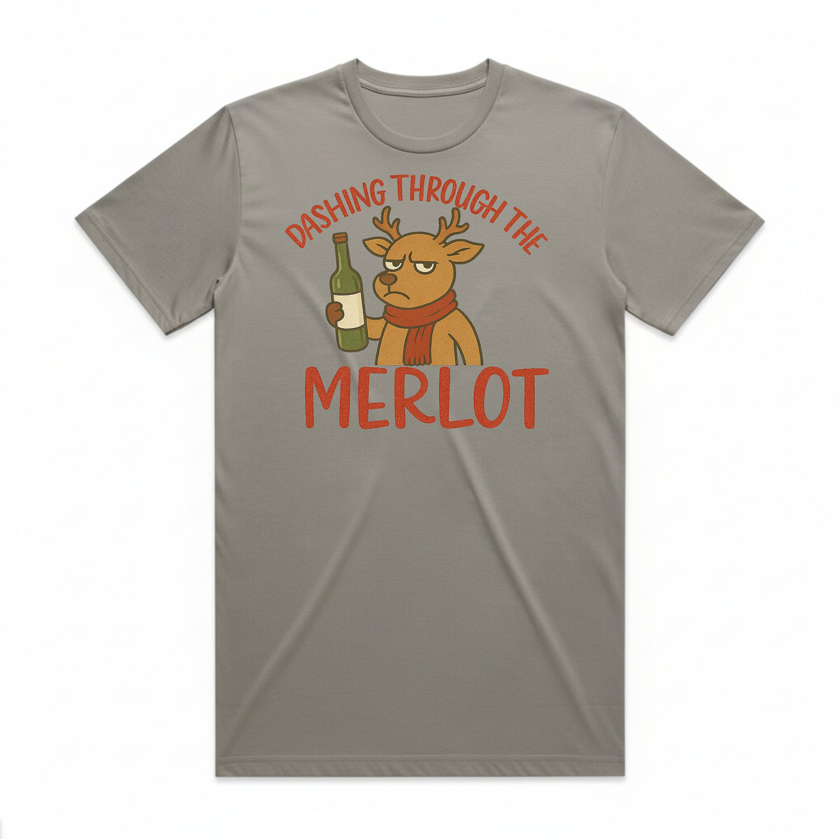 Dashing Through the Merlot Christmas Reindeer T-Shirt