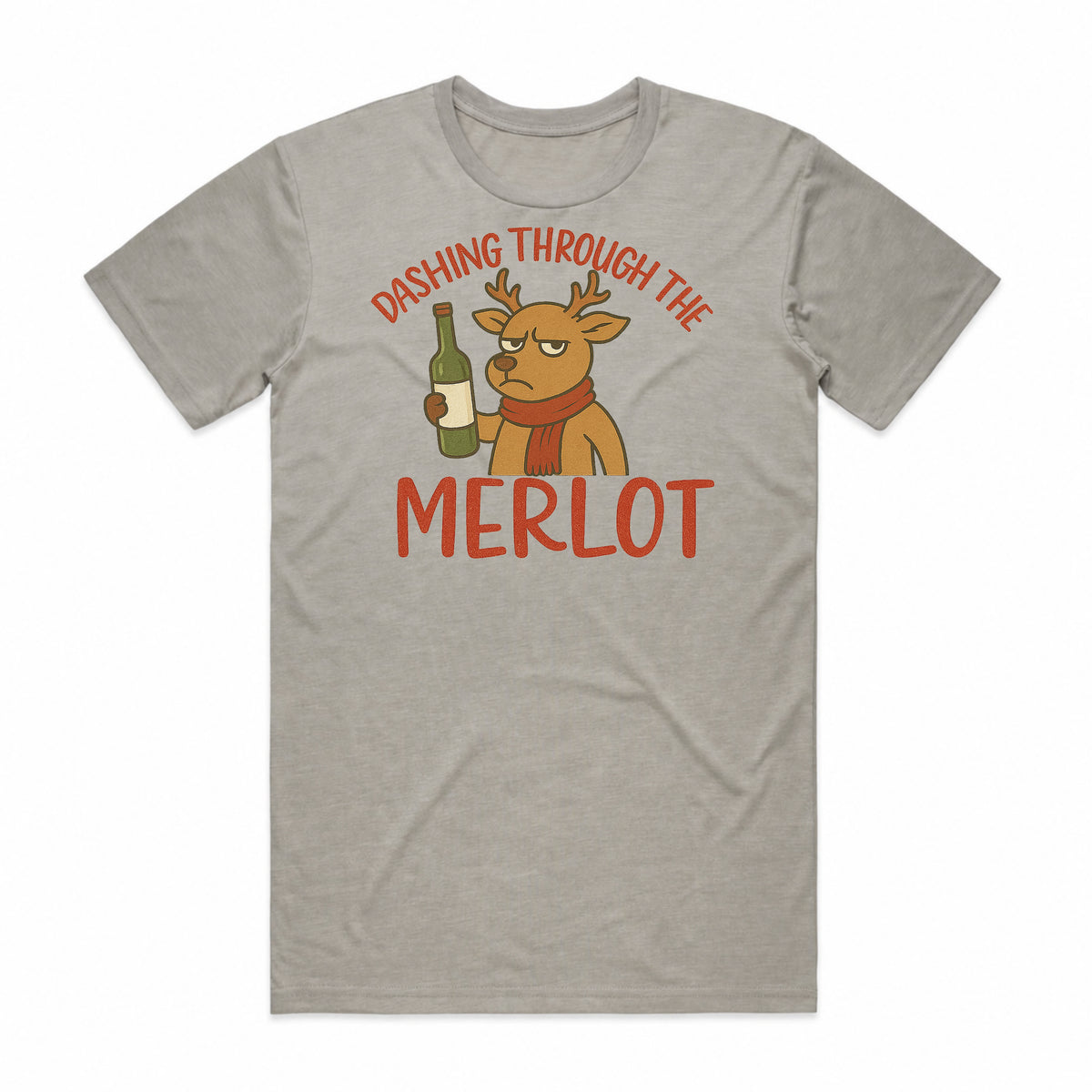 Dashing Through the Merlot Christmas Reindeer T-Shirt