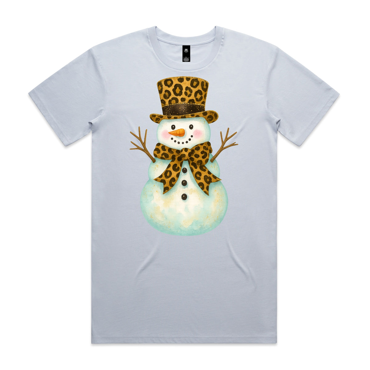 Festive Leopard Print Snowman T-Shirt