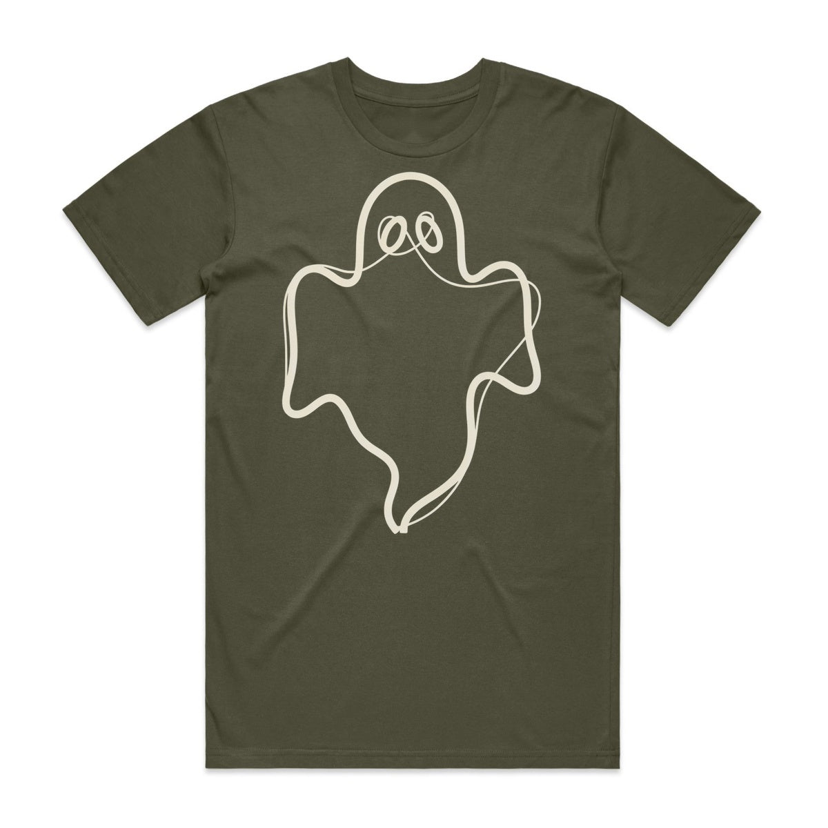 Ghost Outline T-Shirt - Goblin Green