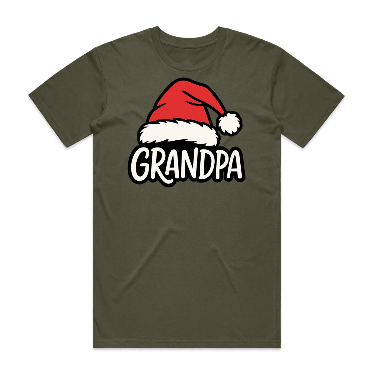 Grandpa Santa Hat Christmas T-Shirt
