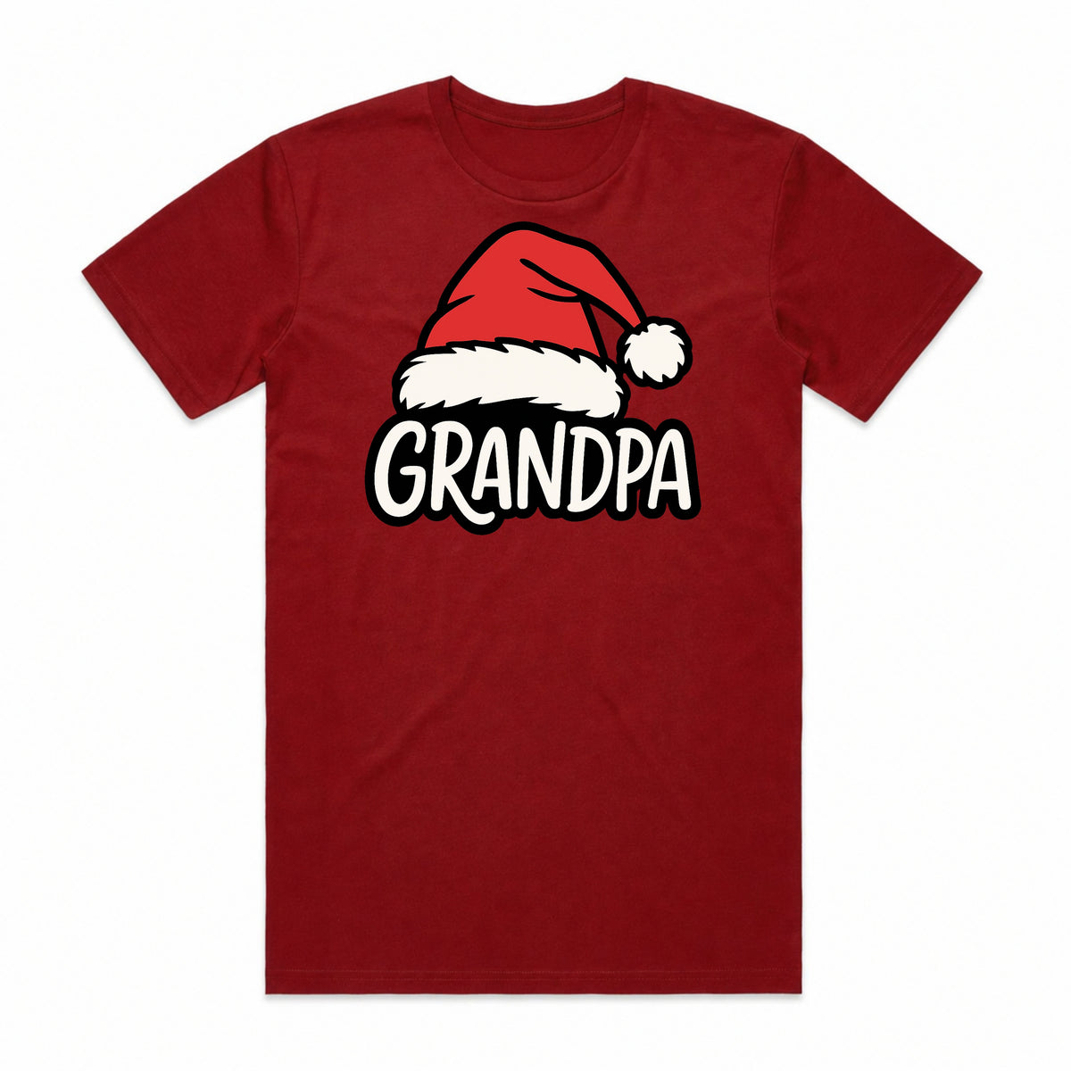 Grandpa Santa Hat Christmas T-Shirt