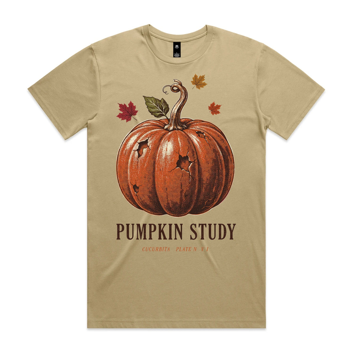 Halftone Pumpkin Study T-Shirt - Khaki