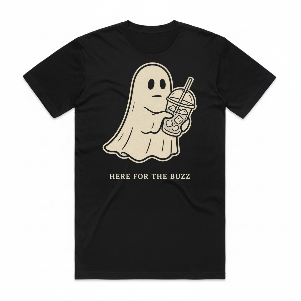 Here For The Buzz T-Shirt - Black Cat