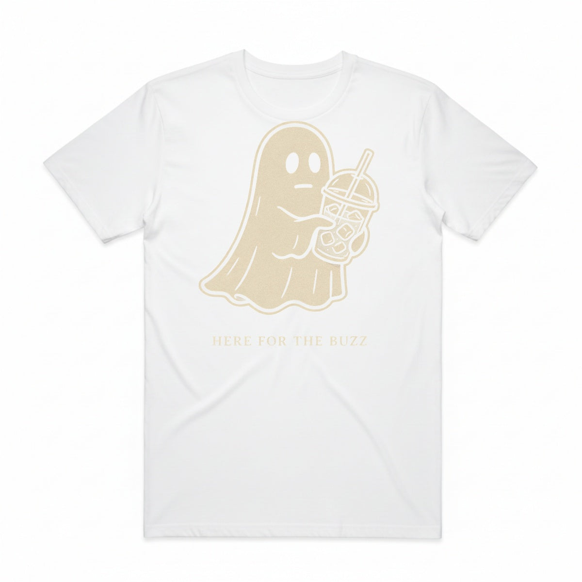 Here For The Buzz T-Shirt - Casper White