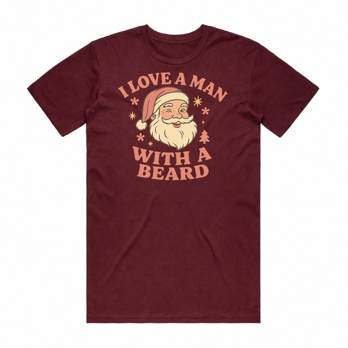 I Love a Man with a Beard Santa T-Shirt