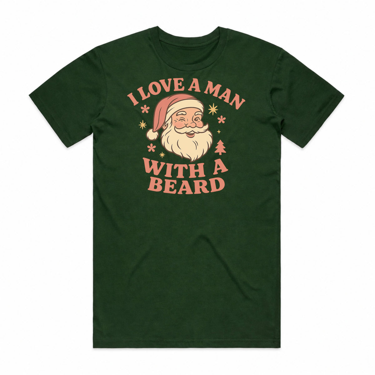 I Love a Man with a Beard Santa T-Shirt