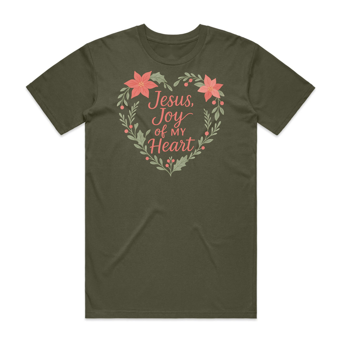 Jesus, Joy of My Heart Christmas Poinsettia T-Shirt