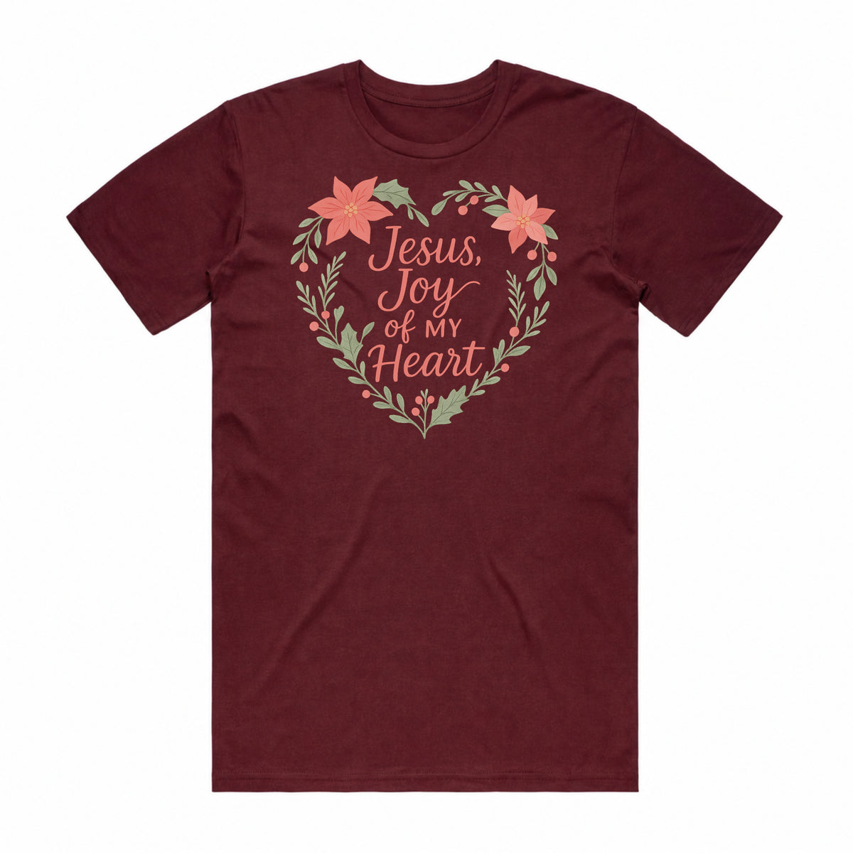Jesus, Joy of My Heart Christmas Poinsettia T-Shirt