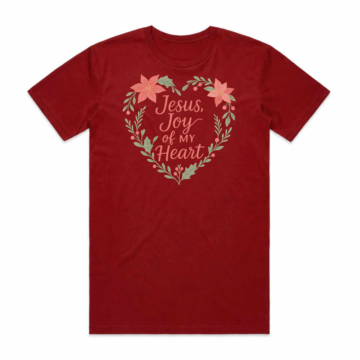 Jesus, Joy of My Heart Christmas Poinsettia T-Shirt
