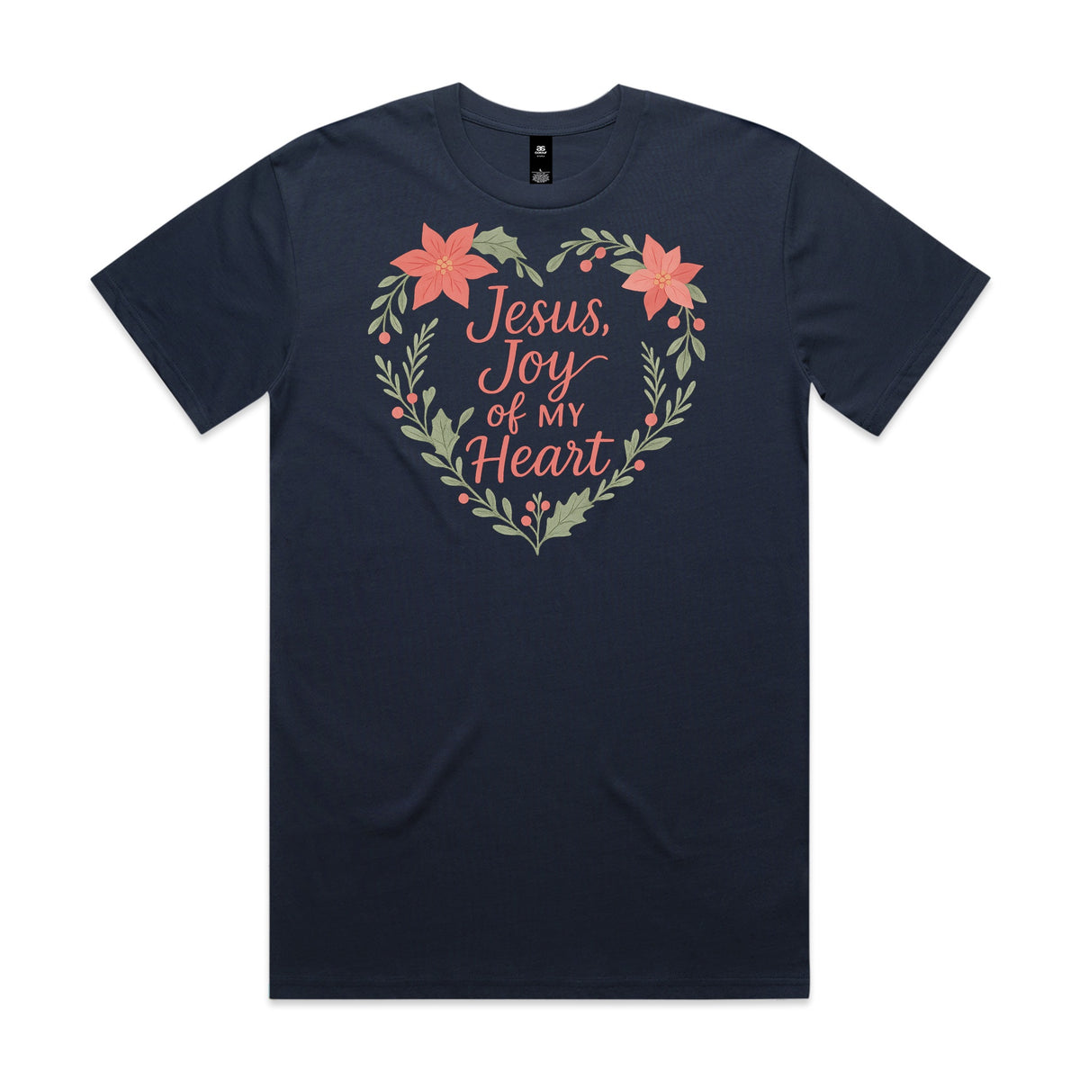 Jesus, Joy of My Heart Christmas Poinsettia T-Shirt