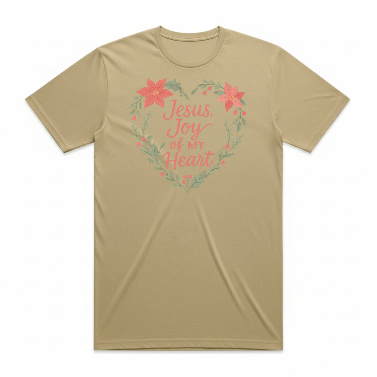 Jesus, Joy of My Heart Christmas Poinsettia T-Shirt