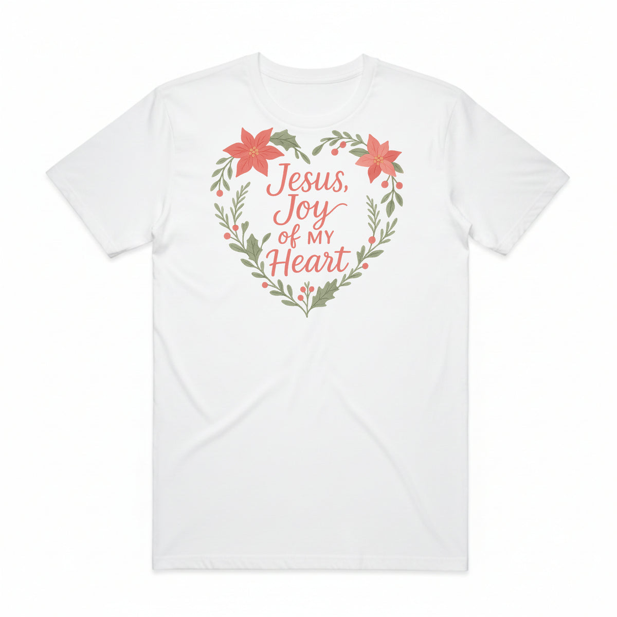 Jesus, Joy of My Heart Christmas Poinsettia T-Shirt