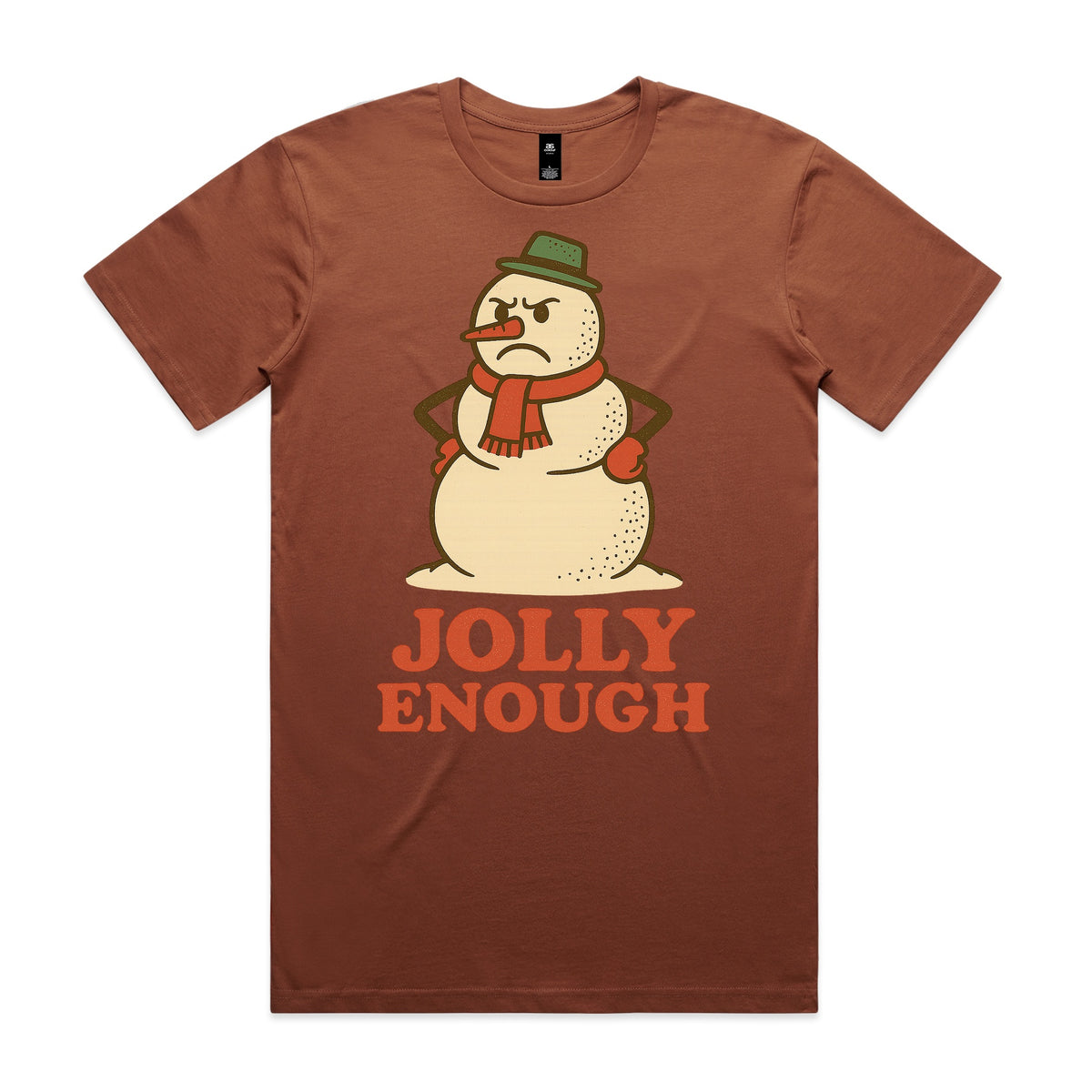 Jolly Enough Snowman Christmas T-Shirt