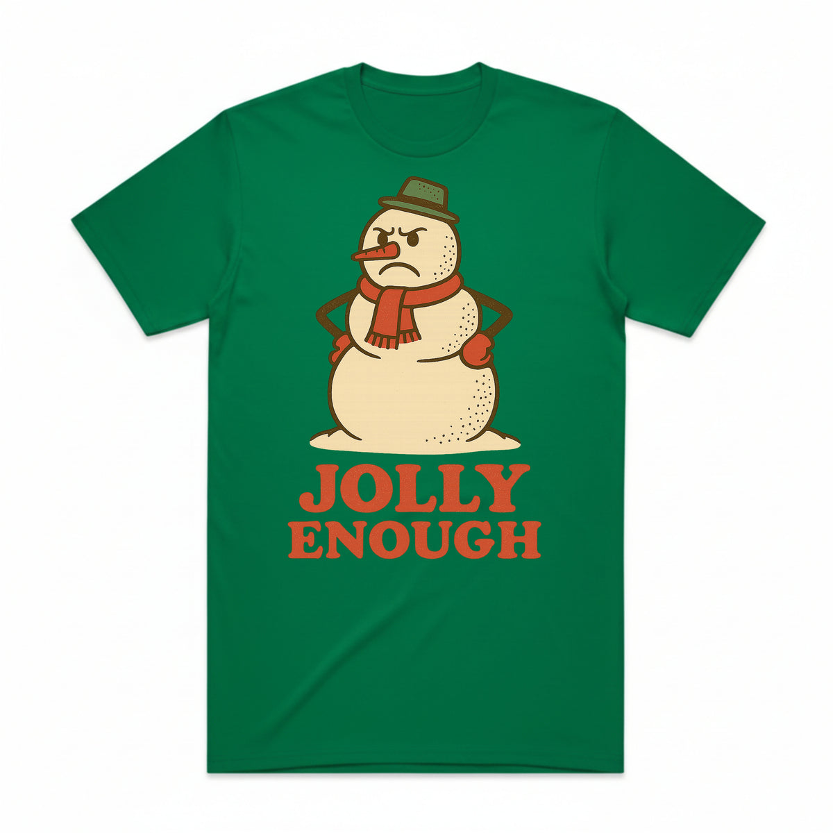Jolly Enough Snowman Christmas T-Shirt