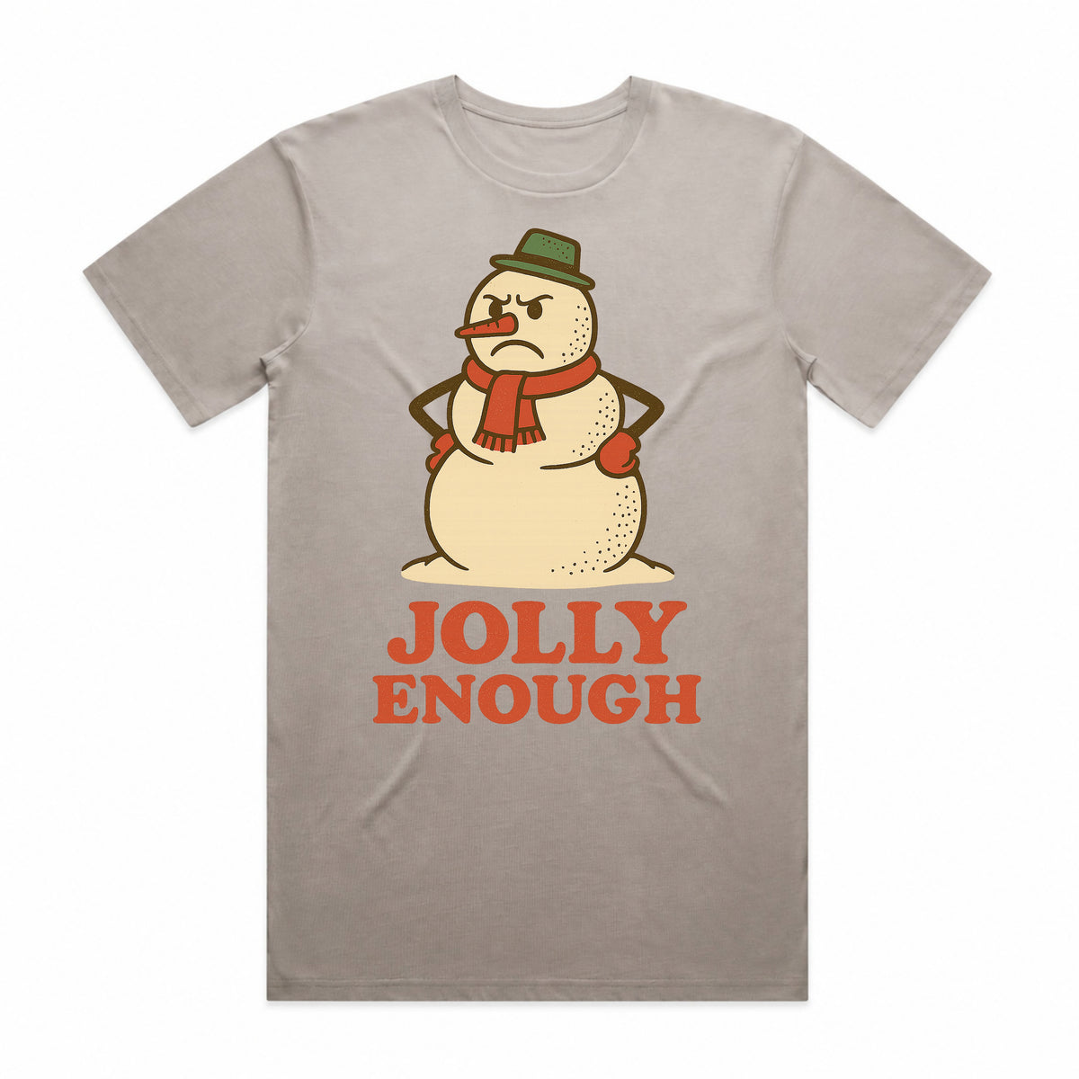 Jolly Enough Snowman Christmas T-Shirt