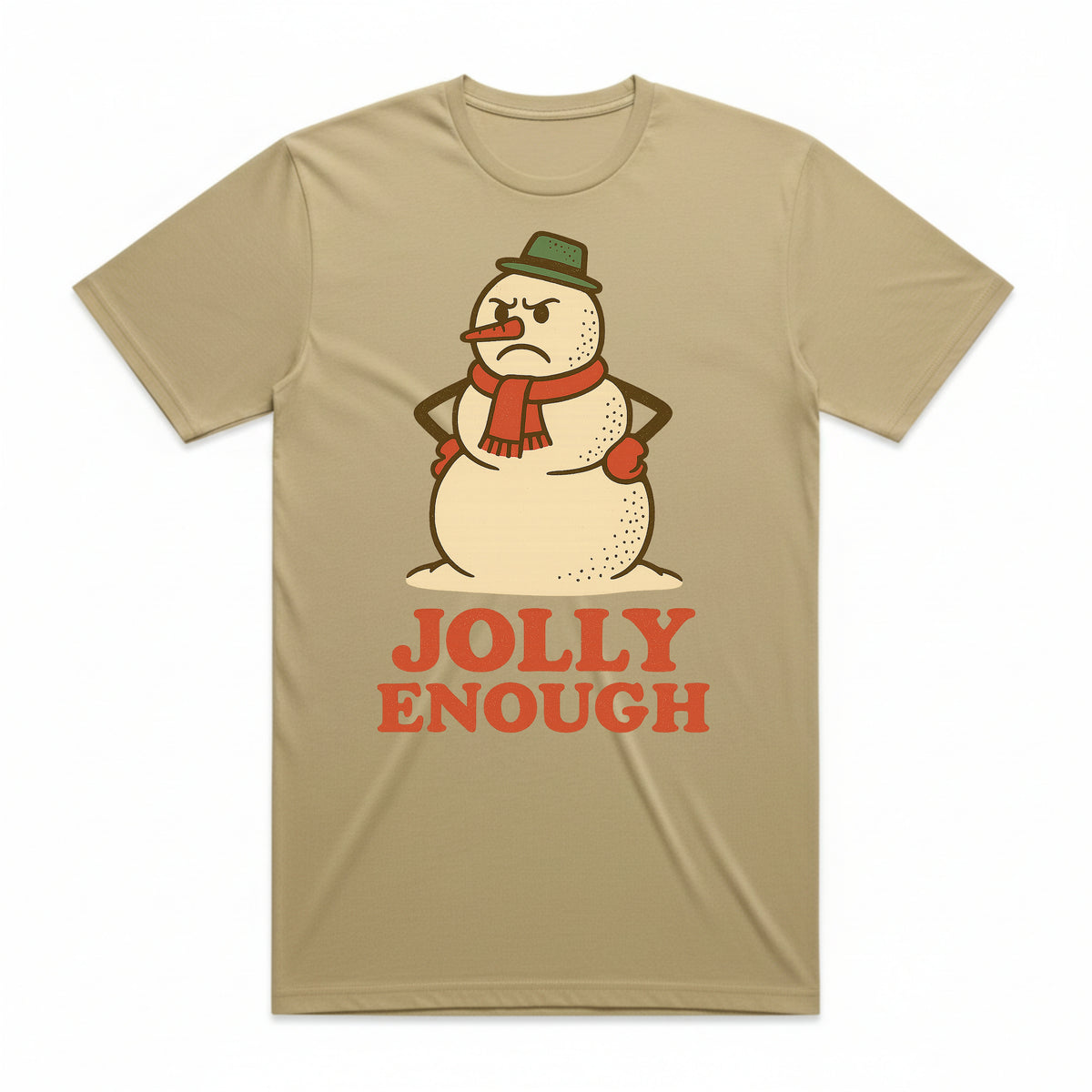 Jolly Enough Snowman Christmas T-Shirt