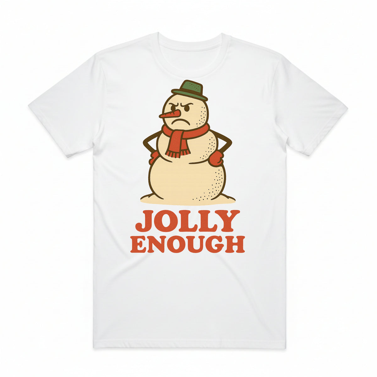 Jolly Enough Snowman Christmas T-Shirt