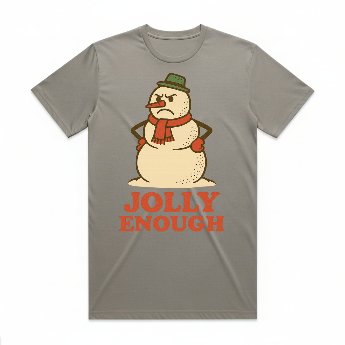 Jolly Enough Snowman Christmas T-Shirt