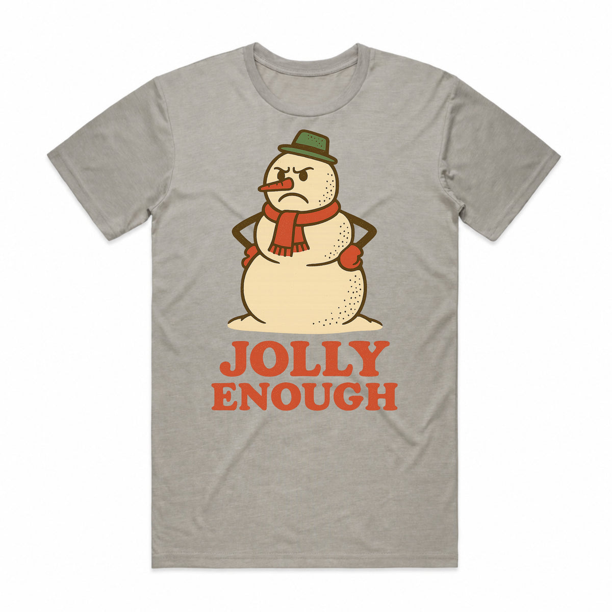 Jolly Enough Snowman Christmas T-Shirt