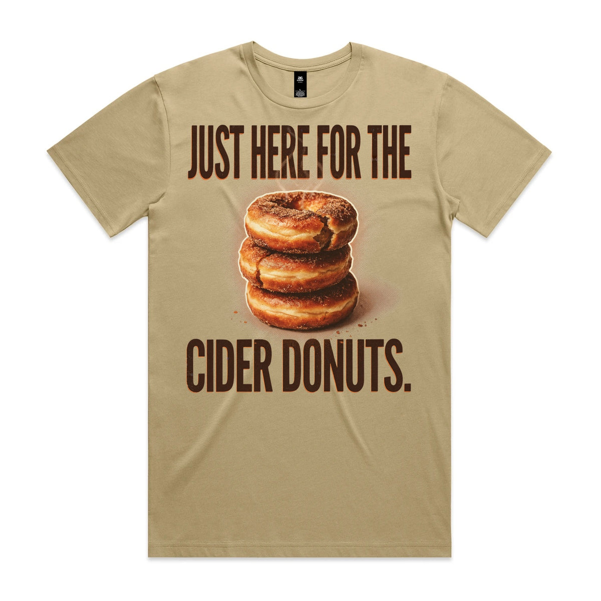 Just Here for the Cider Donuts T-Shirt - Khaki