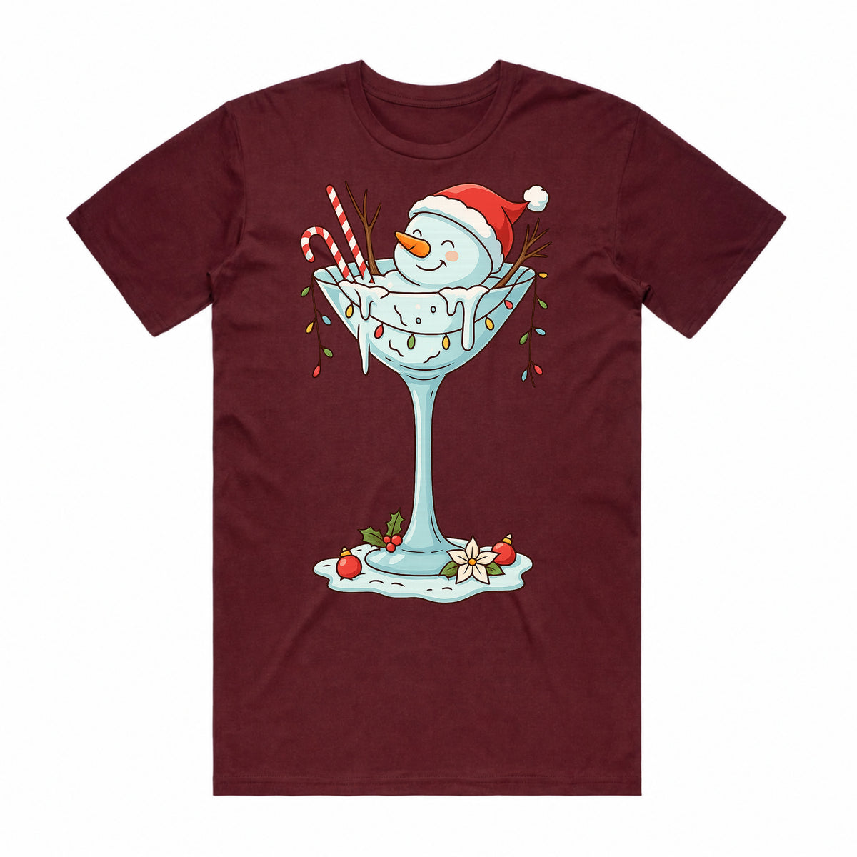 Melted Martini Snowman T-Shirt