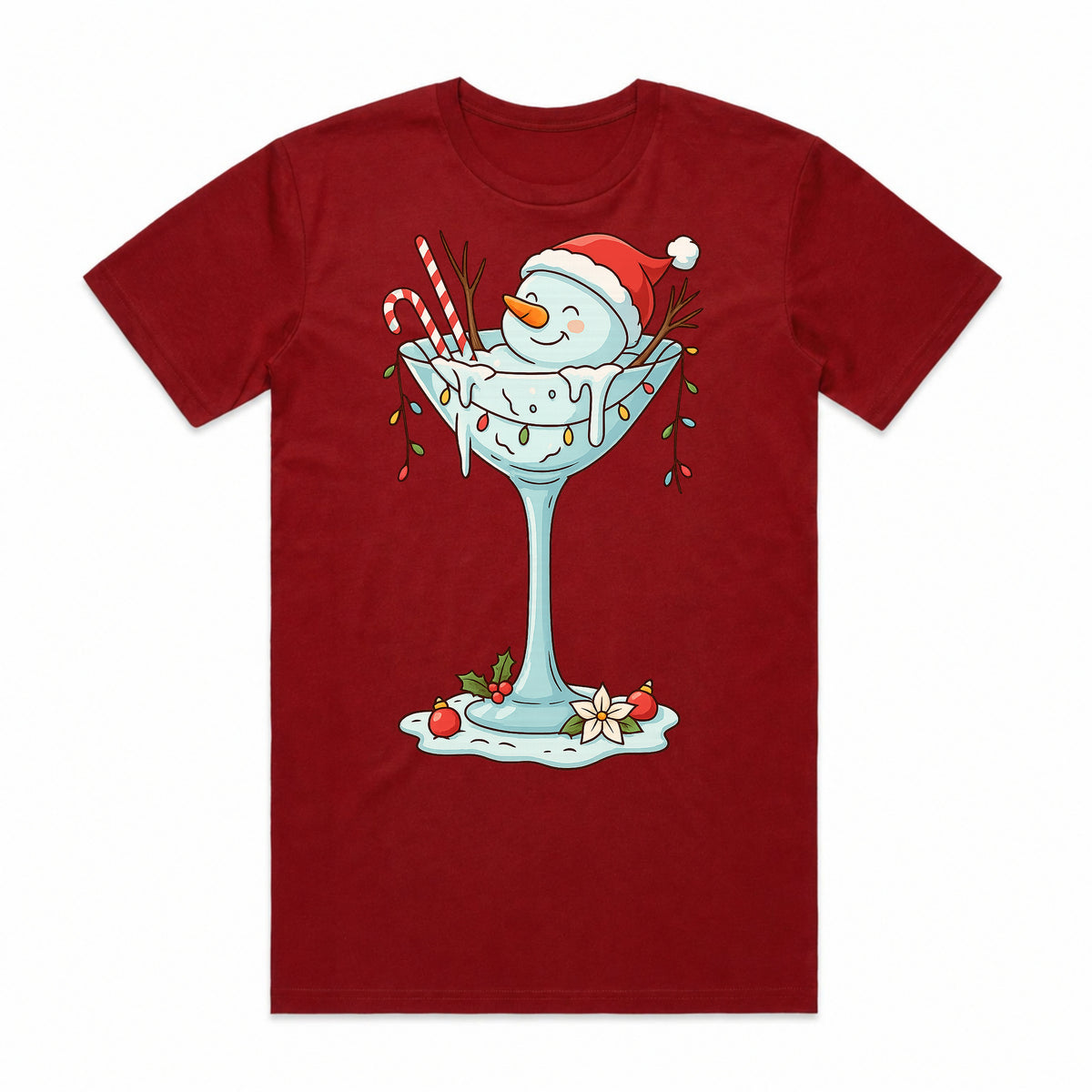 Melted Martini Snowman T-Shirt