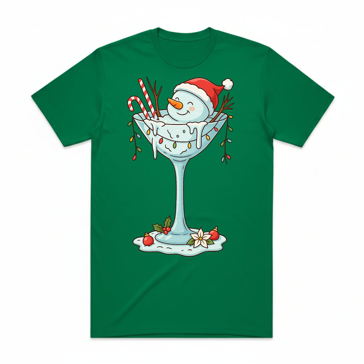 Melted Martini Snowman T-Shirt