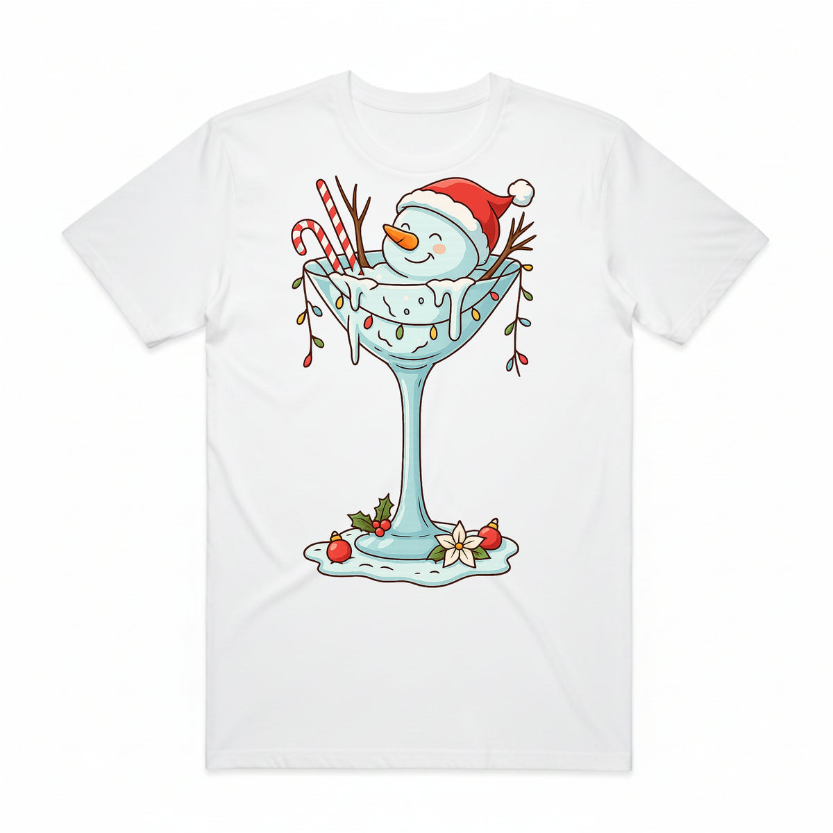 Melted Martini Snowman T-Shirt