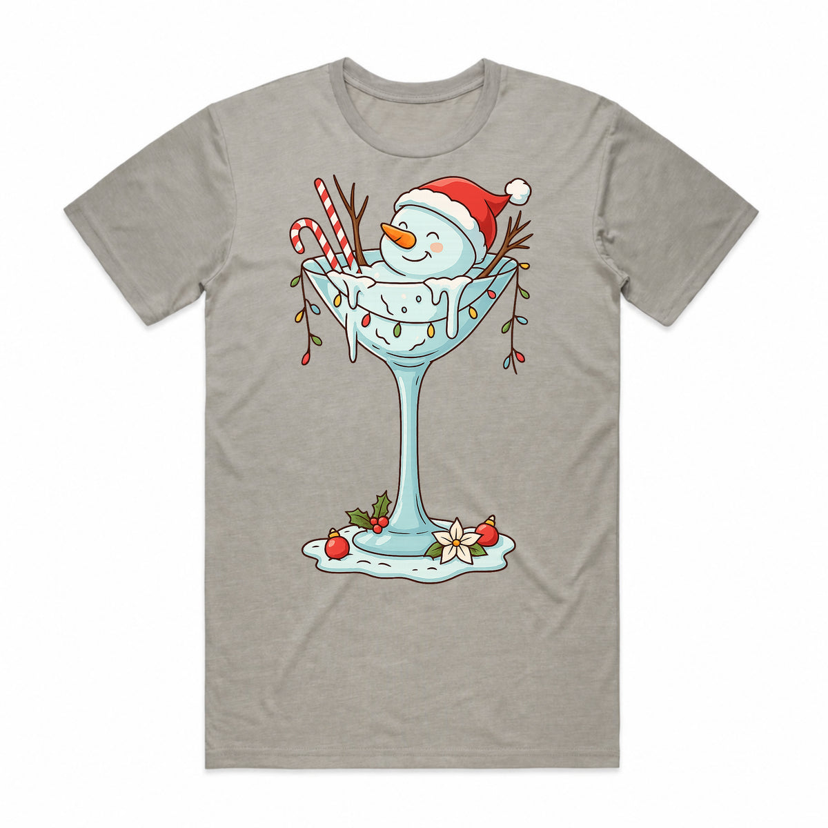 Melted Martini Snowman T-Shirt