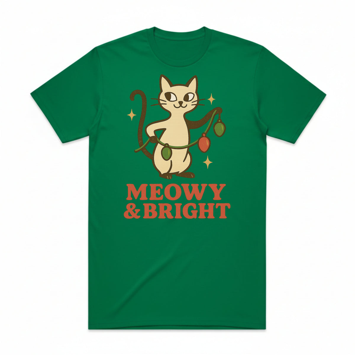 Meowy & Bright Christmas Cat T-Shirt