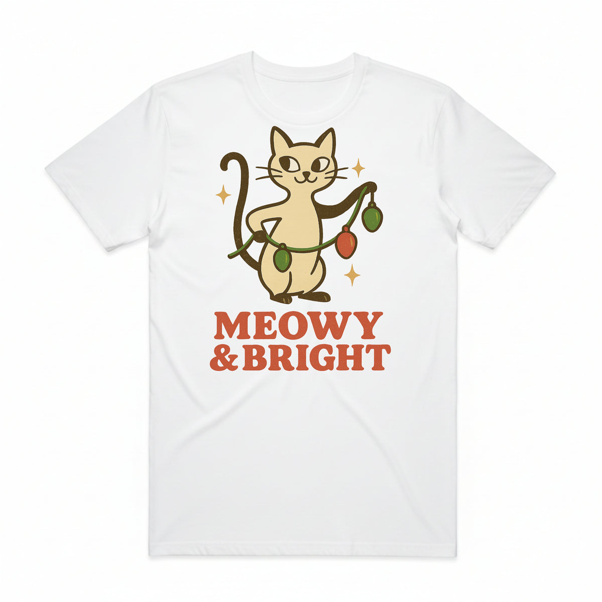Meowy & Bright Christmas Cat T-Shirt