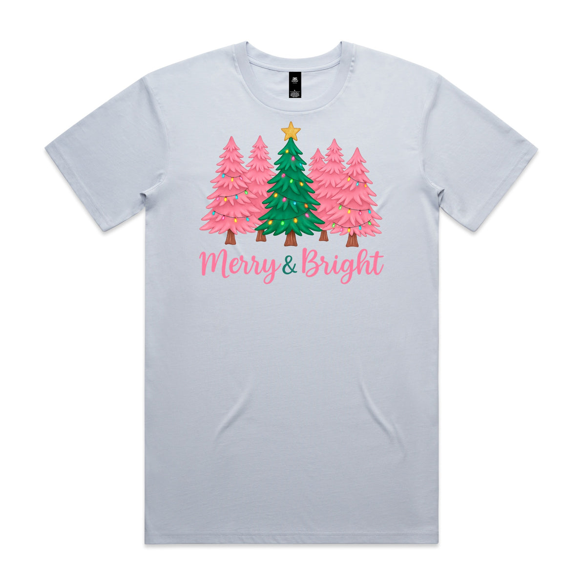 Merry & Bright Pink Christmas Tree T-Shirt