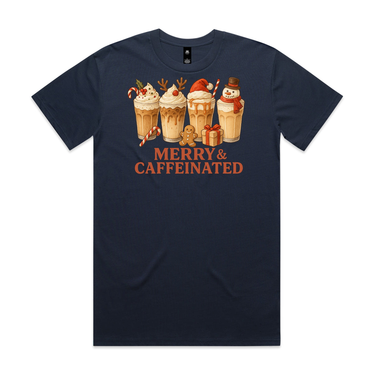 Merry & Caffeinated Christmas Coffee T-Shirt