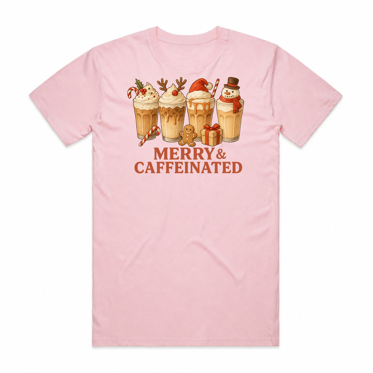 Merry & Caffeinated Christmas Coffee T-Shirt