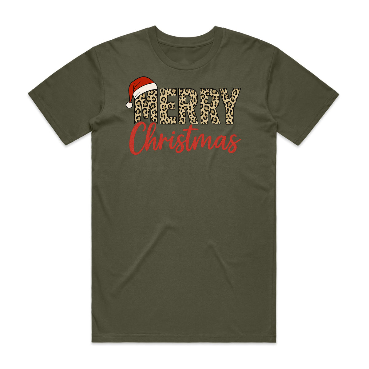 Merry Christmas Leopard Print T-Shirt